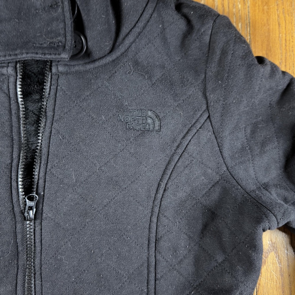 The North Face Jacket Womens Large Black Quilted Fleece Lined Full Zip Coat - Picture 2 of 10